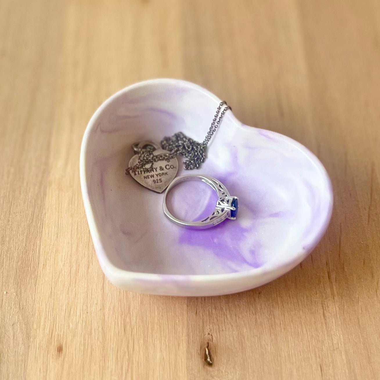 Herz Dekoschale, farbig marmoriert